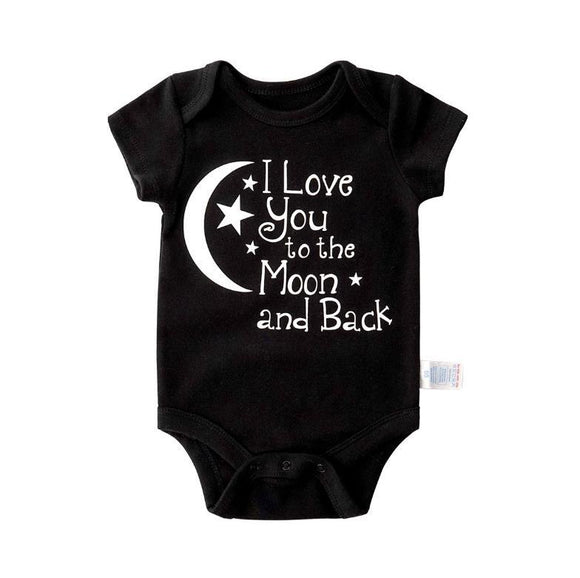 Love You to the Moon & Back Black Onesie - Dee Republic