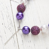 Chunky Purple/White Bubblegum Necklace with Star Pendant - Dee Republic