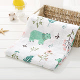 Green & Pink Forest Bear Soft 100% Organic Muslin Cotton Swaddle Blanket - Dee Republic