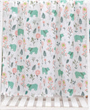 Green & Pink Forest Bear Soft 100% Organic Muslin Cotton Swaddle Blanket - Dee Republic