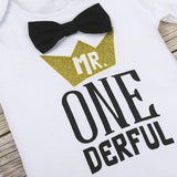 Mr ONEderful Black & White First Birthday Outfit - Cake Smash 3pc - Dee Republic
