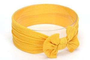 Mustard Yellow Broad Soft Elasticized Baby Headband with Bow - Dee Republic