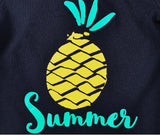 Navy Tropical Pineapple Design Boys Summer Set 2pc - Dee Republic