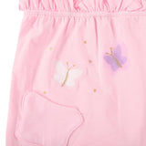 Pretty Pink Butterfly Jumpsuit with Short Flutter Sleeve - Dee Republic