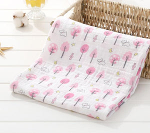 Pretty Pink Trees Soft 100% Organic Muslin Cotton Swaddle Blanket - Dee Republic